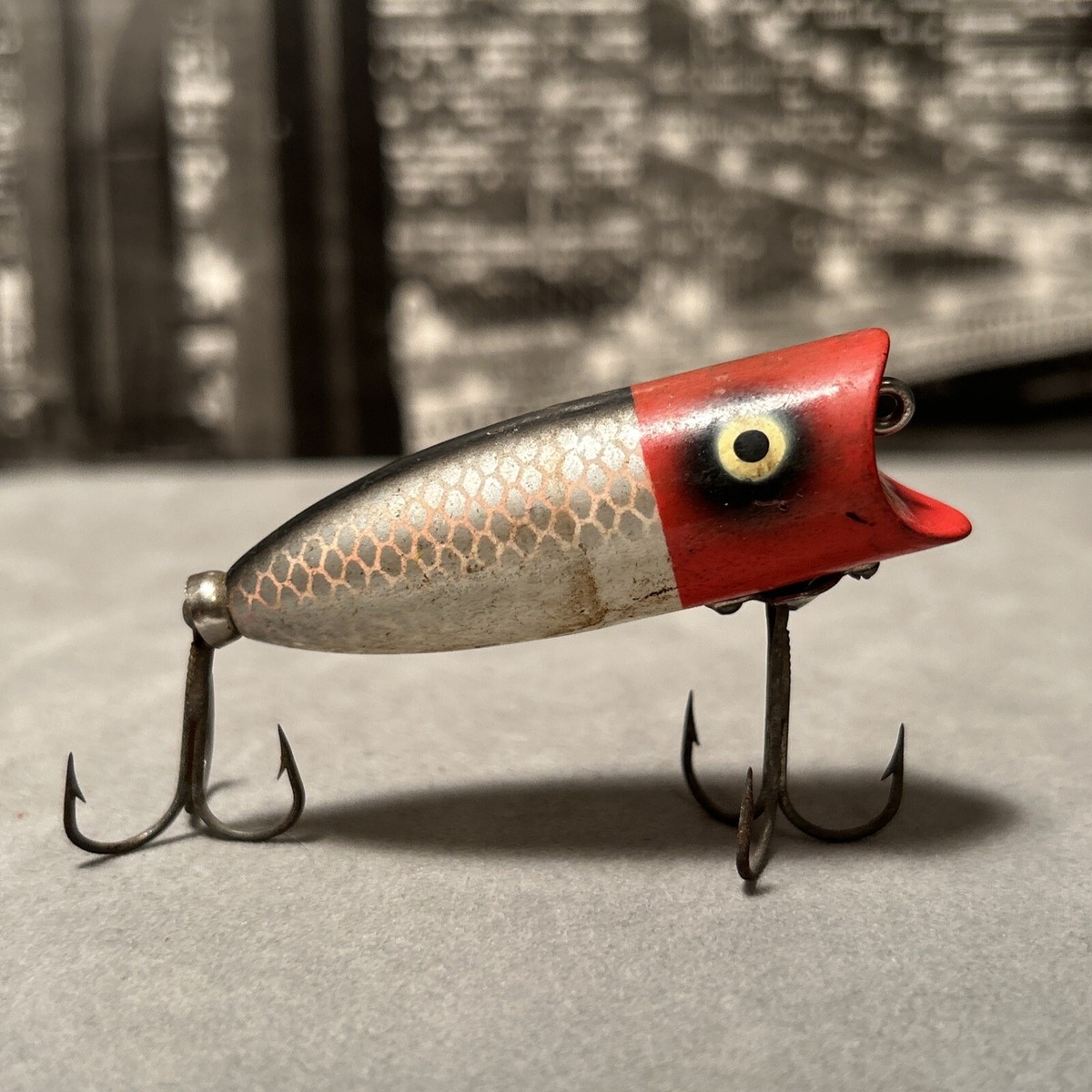 heddon baby lucky 13 Vintage fishing lure Silver Scale | eBay