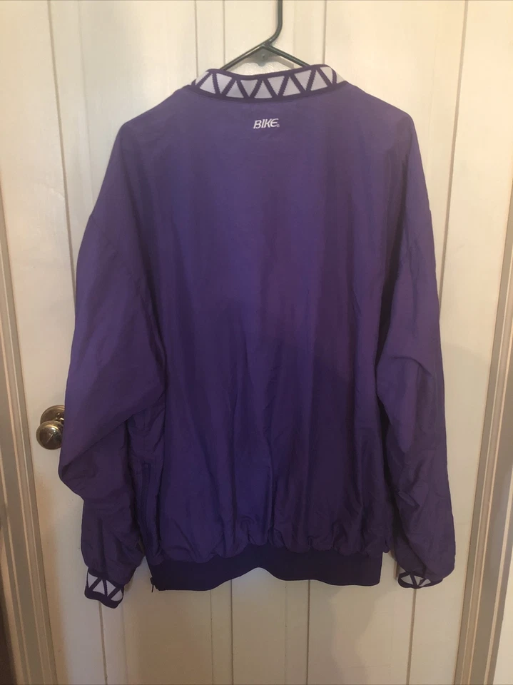 Pullover púrpura vintage para bicicleta cuello en V cortavientos para hombre XL Foto 3 de 4