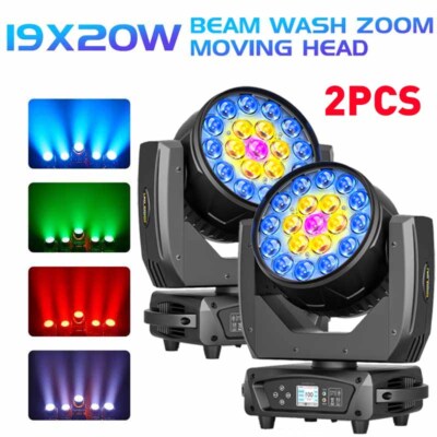 UKING 380W LED Zoom Moving Head Stage Light RGBW DMX Beam Wash Lighting Disco