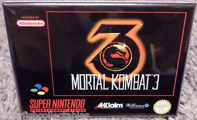Mortal Kombat 3 SNES Game Box 2''x3'' Fridge Locker MAGNET Nintendo FREE SHIPPING