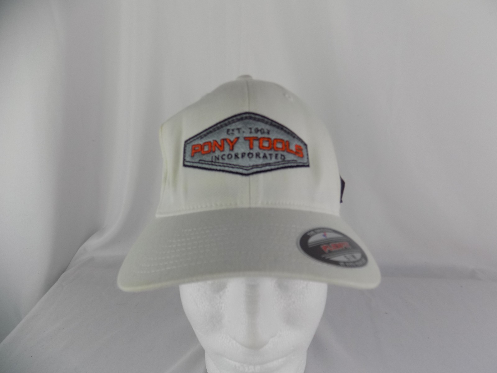 Cappello Berretto Pony Tools Bianco Grigio Arancione Flexfit S M
