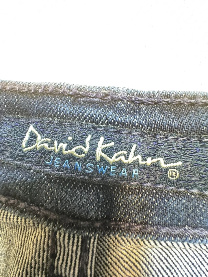 Pantalones de mezclilla ajustados para mujer David Kahn talla 30 azul lavado oscuro retro Y2K Foto 2 de 4