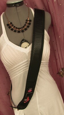 Kyser Guitar Strap, Black Leather, Built in Capo Keeper. New, with tags, NWT.