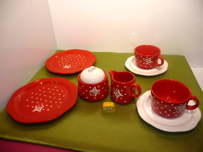Könitz Wächtersbach Keramik  2 Gedecke  + Milchkännchen + Zuckertopf 