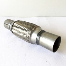Exhaust Flex Pipe 1.75 X 10 Double Braided Stainless Steel Heavy Duty Coupling