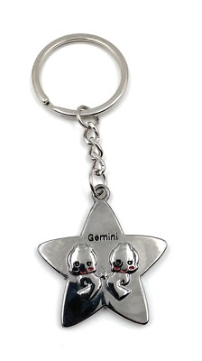 Schlüsselanhänger Sternzeichen Tierkreiszeichen Gemini Zwillinge Metall Anhänger