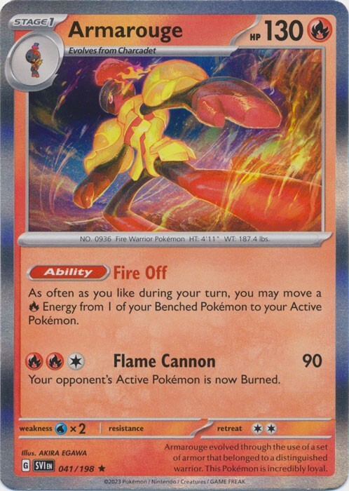 Holo Rare  Armarouge - 041/198  Scarlet & Violet Base Set Pokemon TCG