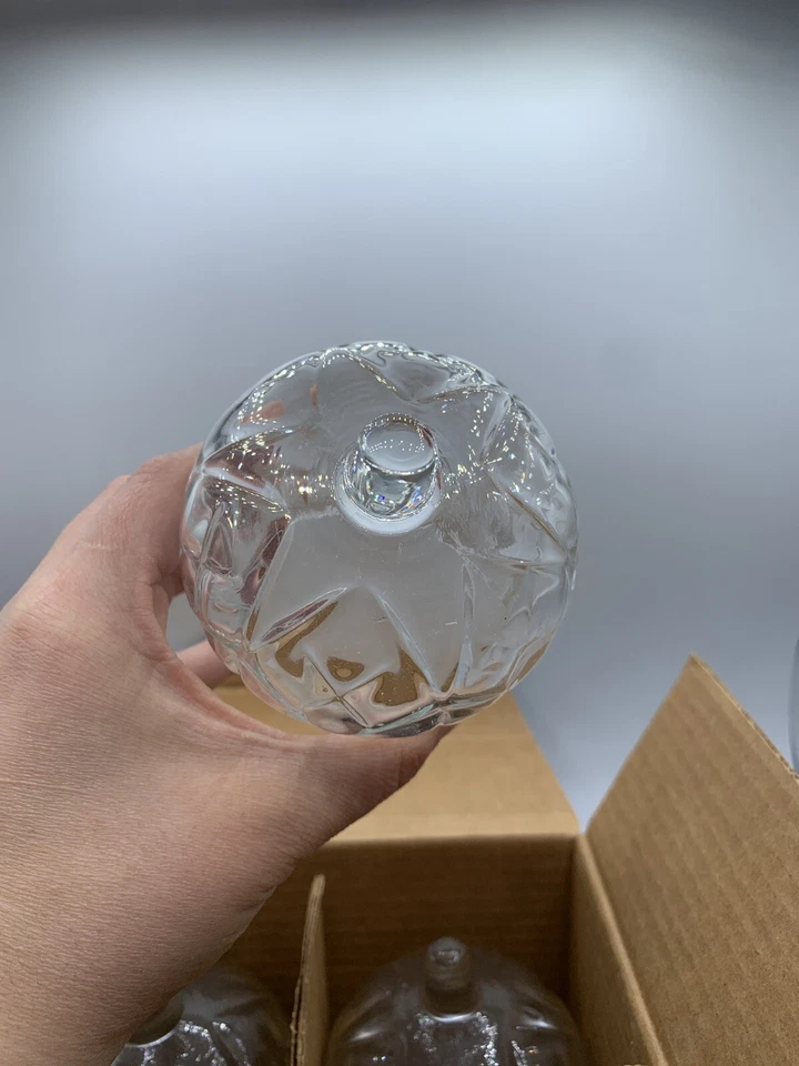 Conjunto de 4 porta-velas/votivas de vidro transparente para interiores de casa vintage decoração de furacão - Imagem 4 de 4