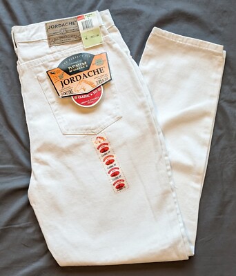 Vintage White JORDACHE JEANS Womens Size 16 Medium (32/33x31) Classic Fit  NWT