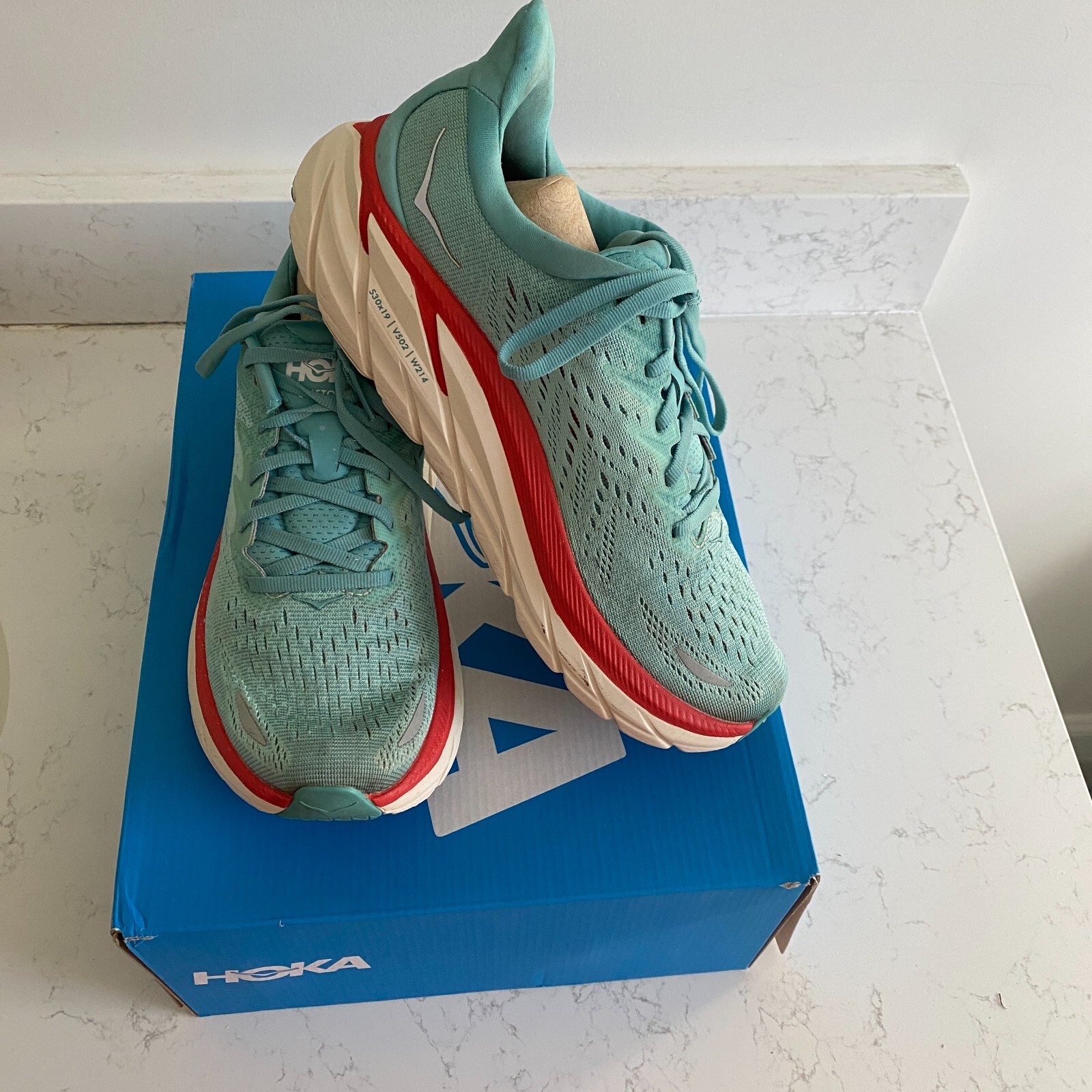 Hoka One One Clifton 8 Aquarelle Blue Women's Running Shoes Size 8B 1119394 AEBL thumbnail 3