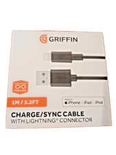 Image of Griffin MFI Approved 1M (3.2FT) for iPhone Cable in Black - NEW - UK