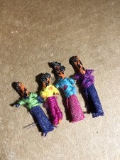 Lot of 4 Small Worry Dolls - Made in Guatemala - Approx 1    Tall - USED