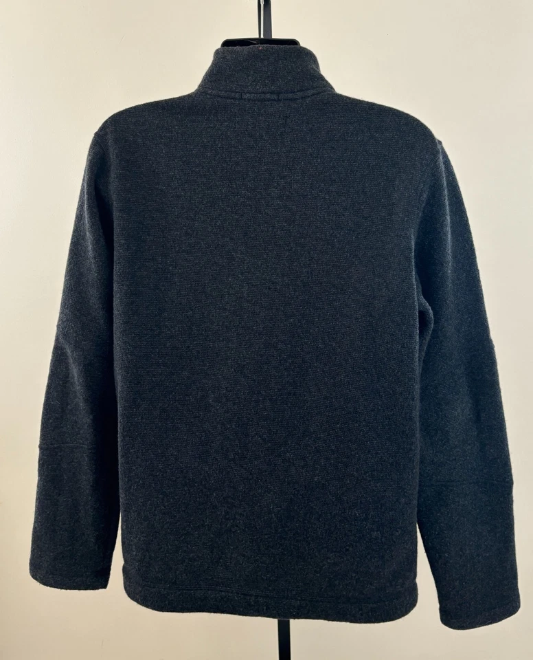 SMARTWOOL HUDSON TRAIL FLEECE Mens Large Gray Half Zip Long Sleeve Wool Sweater - Image 4 of 4