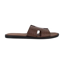 Hermes Izmir Sandal Havanne / Naturel Exotic Porosus Men's Shoes 42 / 9
