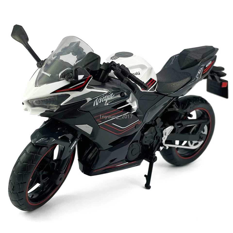 1/12 Kawasaki Ninja 400 Motorcycle Model Diecast Toy Car Toys for Boys Kid Black - Image 3 of 4