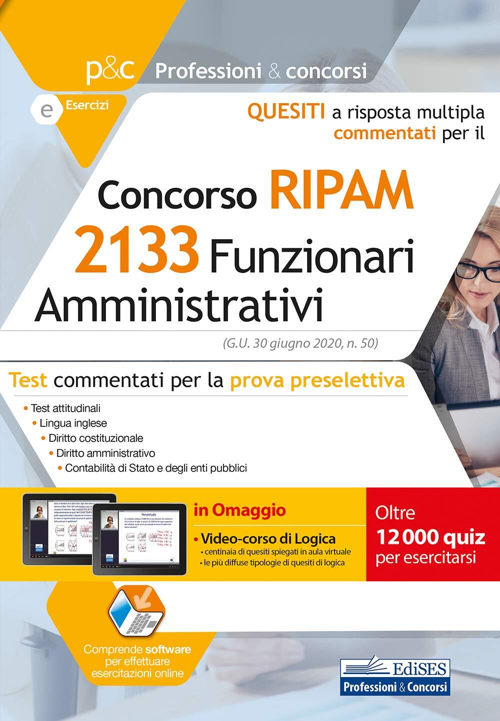 9788836221158 Concorso RIPAM 2133 Funzionari Amministrativi Test... Preselettiva