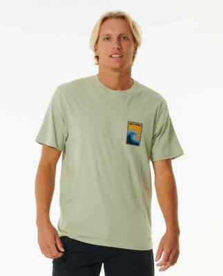 New Rip Curl Men's Saltwater Culture Blazing Tube T-Shirt Sage Size 2XL
