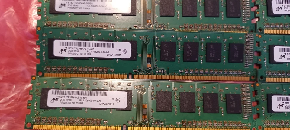 Lot 8x 2GB MICRON PC3-10600U MT8JTF25664AZ-1G4D1 DDR3 ECC SERVER RAM TOTAL 16GB - Image 3 of 4