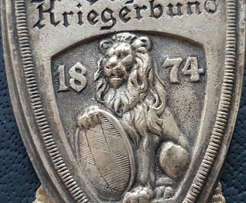 ✚10404✚ German Bavarian Warrior League Badge Medal Kriegerverbund WW1 Deschler - Picture 4 of 10