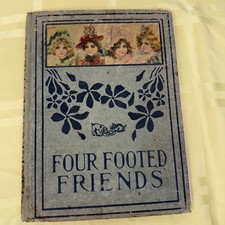 Four Footed Friends Antique Childrens Book Illustrated Color Page