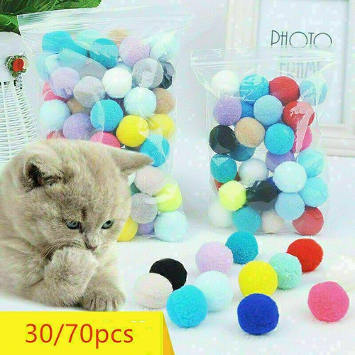 30/70PCS Pet Cat Morbido Peluche Palla Rimbalzante Interattivo Divertente Gattino Chase Giocattolo - Foto 8 di 8