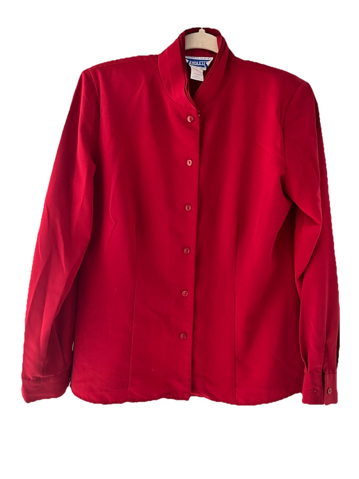 VTG Red Pendleton Button Down Shirt With Shoulder… - image 1