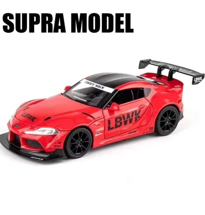 TOYOTA SUPRA 1:24 1/24 Modellino Auto Sportiva Rossa Tipo Bburrago - Immagine 3 di 3