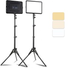 LED Video Light Panel Kit With Tripod Dimmable Studio Lamp For Streaming