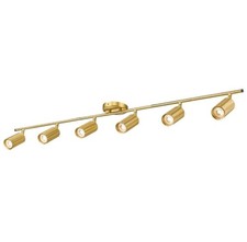 6-Light Track Lighting Kit with Replaceable 6xGU10 LED Bulbs Brushed Nickel