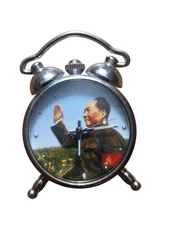 17 Jewels x Shanghai Tang Mao Ze Dong Silver Clock Working RARE
