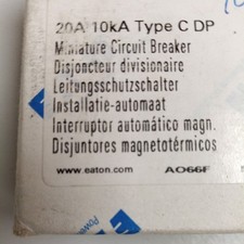 Image of EATON 20 AMP TYPE C 10kA DOUBLE POLE MCB CIRCUIT BREAKER EMCH220.