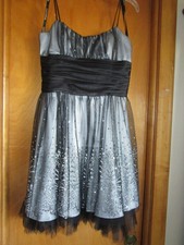 MORGAN  CO. BLACK  GREY GIRLS PROM DRESS-SZ. 9/10
