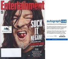 NORMAN REEDUS WALKING DEAD DARYL DIXON AUTOGRAPH SIGNED 8X10 EW MAGAZINE ACOA