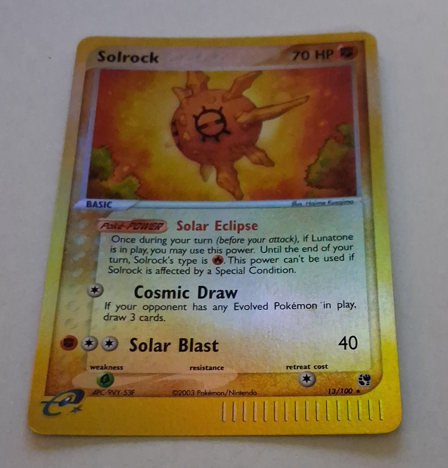 The Pokémon Company Pokémon TCG Solrock 13/100 EX Sandstorm Reverse Holo Rare EN