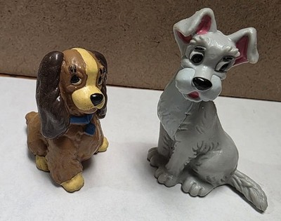 1982 LADY AND THE TRAMP German PVC Figures Bully Bullyland 1.75'' & 2.25'' Disney