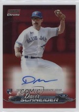 2024 Stadium Club Chrome Red Refractor 13/50 Davis Schneider Rookie Auto RC 16m5