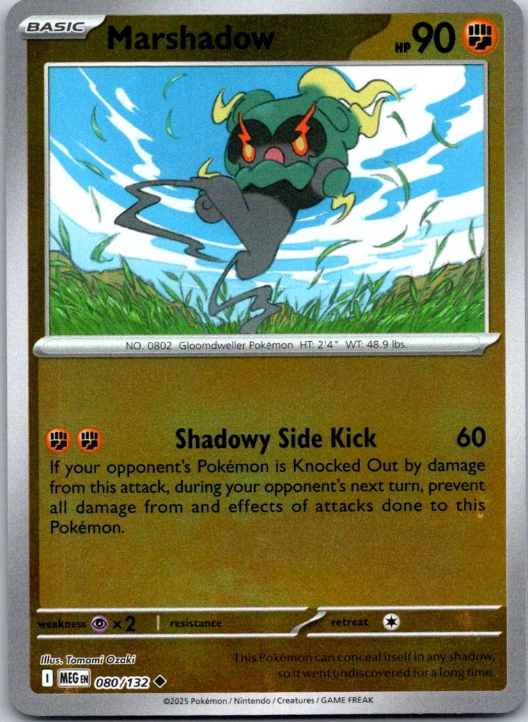Marshadow Reverse Holo Uncommon ME01: Mega Evolution 080/132 NM