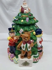 Spode Large Christmas Tree Cookie Jar Toys Bear Santa - Vintage
