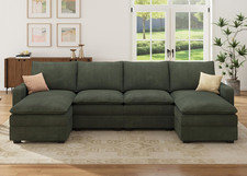Modular Sectional Couch Corduroy Sectional Sofa with Chaise U Shaped Sectional C
