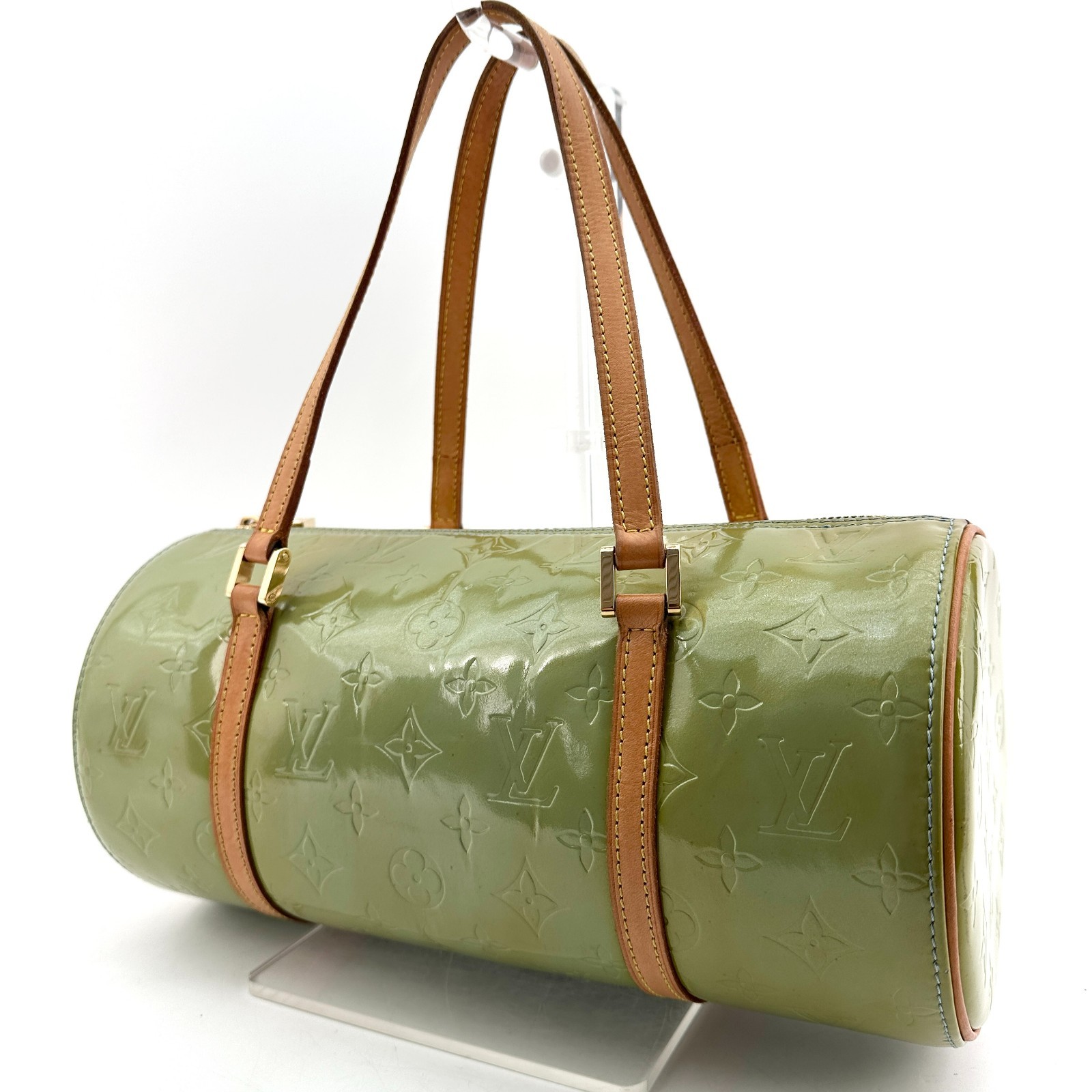 LOUIS VUITTON Vernis Bedford Papillon Hand Bag Green M91007 Patent Leather thumbnail 2
