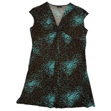 Apt 9 Brown and Teal Abstract Print O Ring V Neck Dress Size 2X