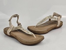 Aetrex Lindsey Womens Beige Embellished Thong...