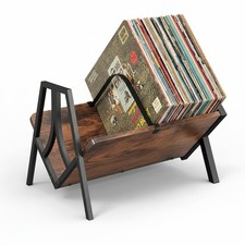 Vinyl Record Storage Rack for 50 LPs, Vinyl Record Album Holder Heavy-Duty Re...