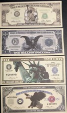SET OF 1 Million, 1 Billion, 1 Trillion 1 Zillion BILLS. Looks feels real