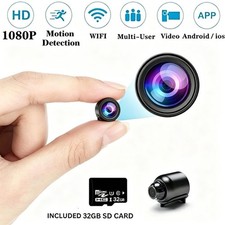 1080P Mini Camera WiFi HD IP Night Vision Security Cam For Home 32GB SD Card
