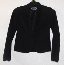 Womens Medium Black Blazer Cropped Ambiance