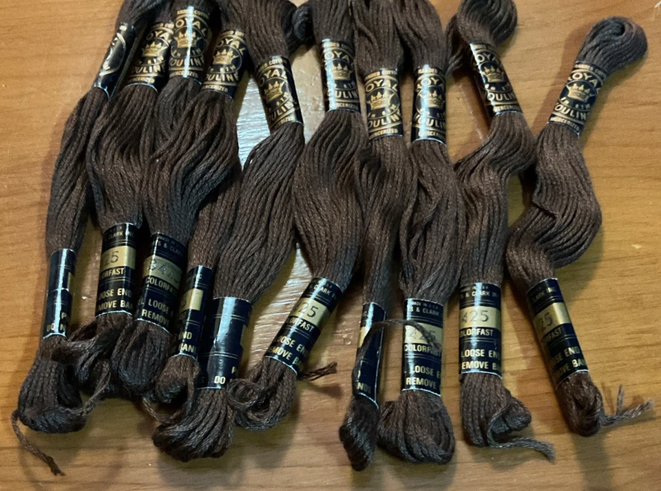 New (10) Royal Mouline Cotton Embroidery Thread #8425 Brown USA Made - Image 3 of 3