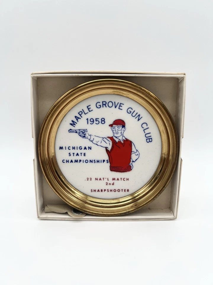 Vintage 1958 Maple Grove Gun Club Michigan State Championships Medal - Image 2 of 4