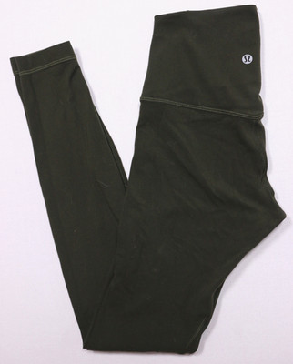 Lululemon Size 2 Align Dark Green Full Length 29'' Leggings Front and Back Seams