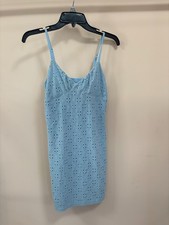 No Boundaries Double Layer Light Blue Eyelet Dress Size S